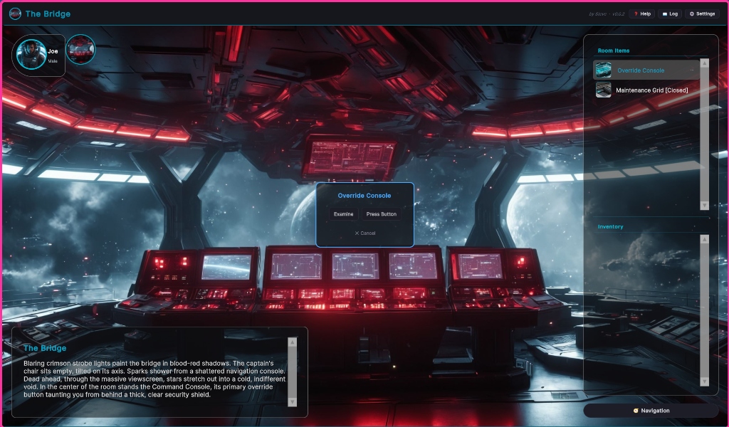 The Bridge Room UI Screenshot